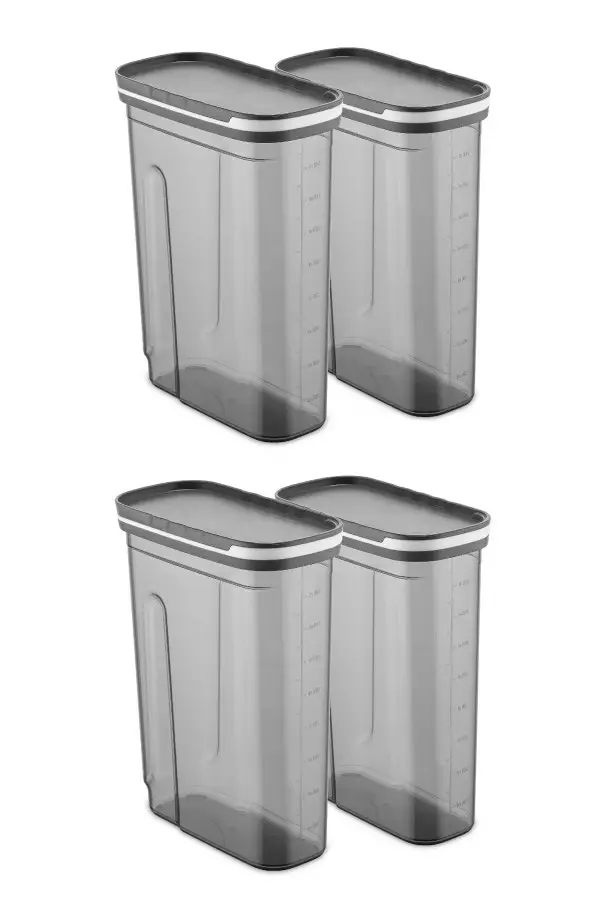 Förvaringslåda Set Hermia Antracit Plast 4 Delar - Matlådor och matförvaringsbehållare - 8683342477451 - 1