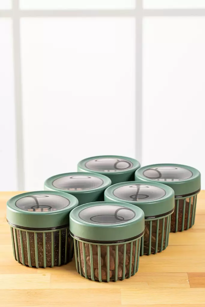 Förvaringslåda Set Hermia Green Plast 6 Delar - Matlådor och matförvaringsbehållare - 8683742868651 - 1