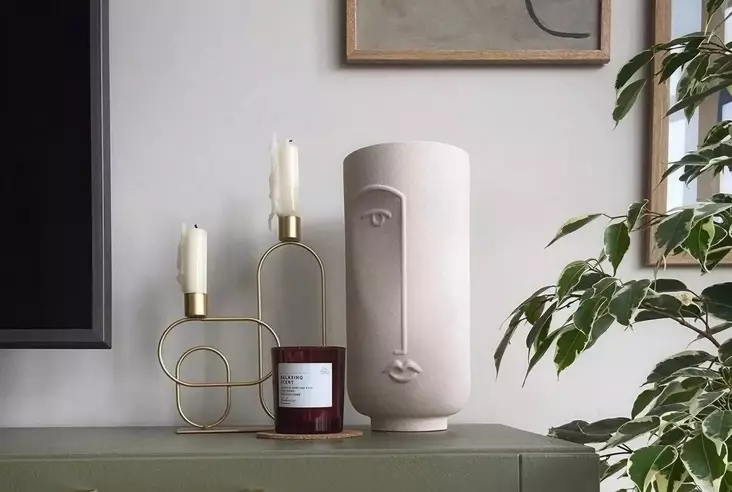 Vas Aberto Design CY0075 Cream Keramik 10x10x20 cm - Hängande blomkrukor och vaser - 8684282978671 - 1