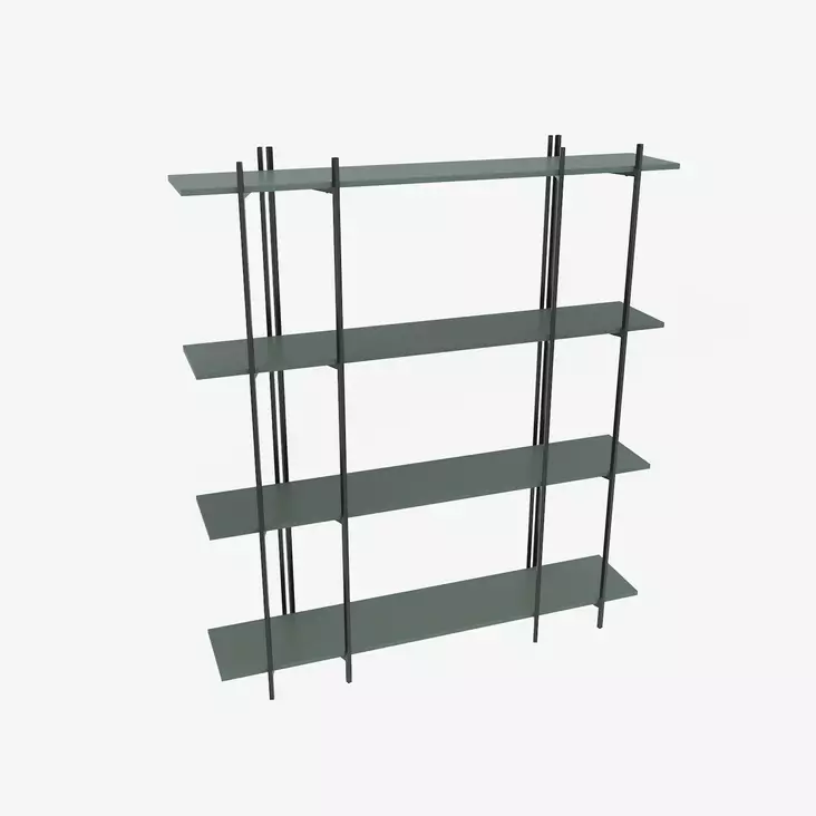 Bokhylla Hanah Home Moss Grön Svart Spånskiva 160x180x29,6 cm - Bokhyllor - 8683743959341 - 1