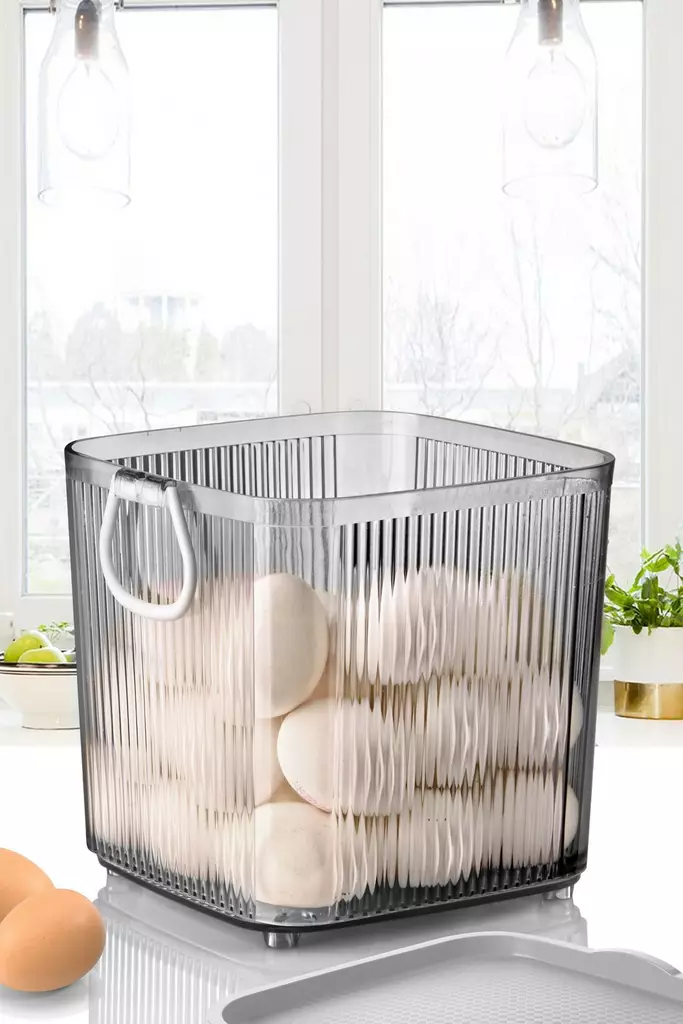 Korg Hermia Rökgrå Plast 4000 ml - Dagliga köksartiklar - 8684283109791 - 1