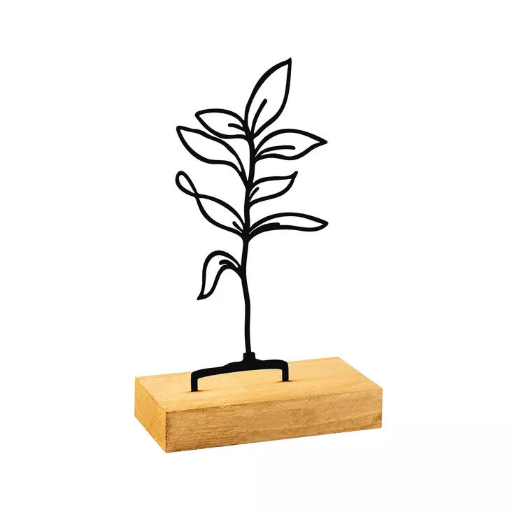 Metalldekoration Aberto Design Sapling Svart Metall Trä 28x8x17 cm - Dekorationer, prydnadsföremål - 8684282696001 - 1