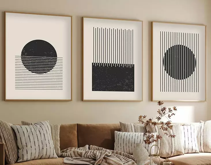 Inramad MDF-tavla Wallity Flerfärgad MDF 50x70 cm 3 Delar - Tavlor och ramar - 8684282340881 - 1