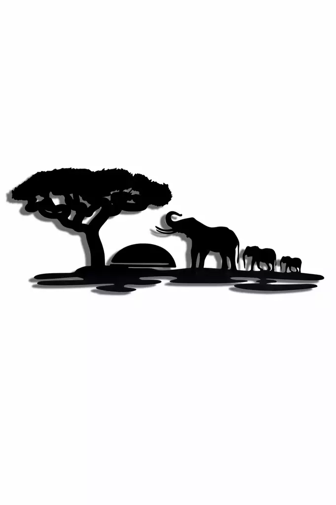 Led Väggdekor Wallity Safari Yellow-Red Gul Röd MDF 30x75 cm - Ljussmycken och ljusfigurer - 8683342966481 - 1