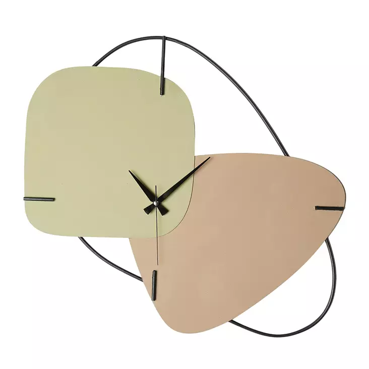 Väggklocka Wallity Grön Brun Metall Ø 58 cm - Väggklockor - 8683742882411 - 1