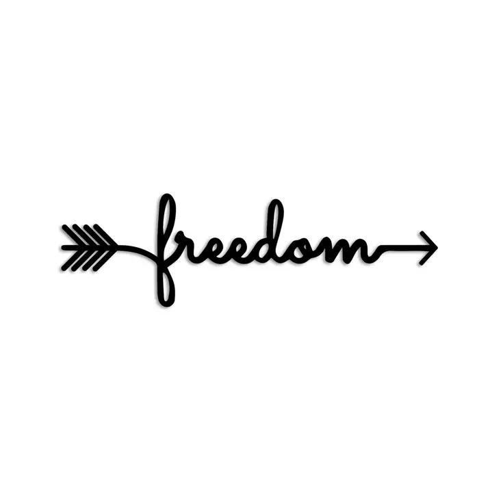 Väggdekor Metall Wallity Freedom Svart Metall 62x19 cm - Dekorationer, prydnadsföremål - 8684282140801 - 1