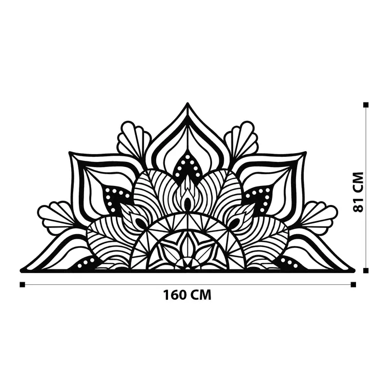 Väggdekor Metall Wallity Berceste Svart Metall 160x81 cm - Dekorationer, prydnadsföremål - 8682870853911 - 1