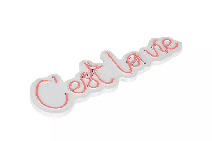 Dekorativ Led Väggdekor Wallity C'est La Vie Rosa Plast 50x14 cm - Ljussmycken och ljusfigurer - 8682870655911 - 1