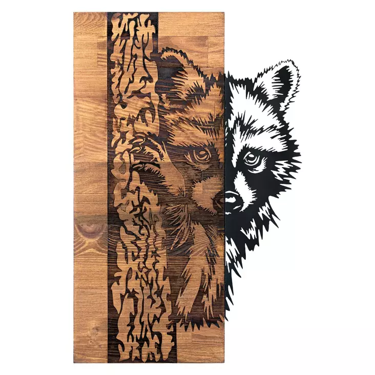 Väggdekor Trä Wallity Folivora Svart Trä 37x57,5 cm - Dekorationer, prydnadsföremål - 8683743680481 - 1