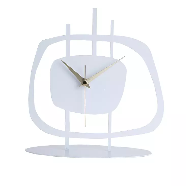 Dekorativ Klocka Aberto Design Pietra Vit Metall 21x23 cm - Väggklockor - 8683742881971 - 1