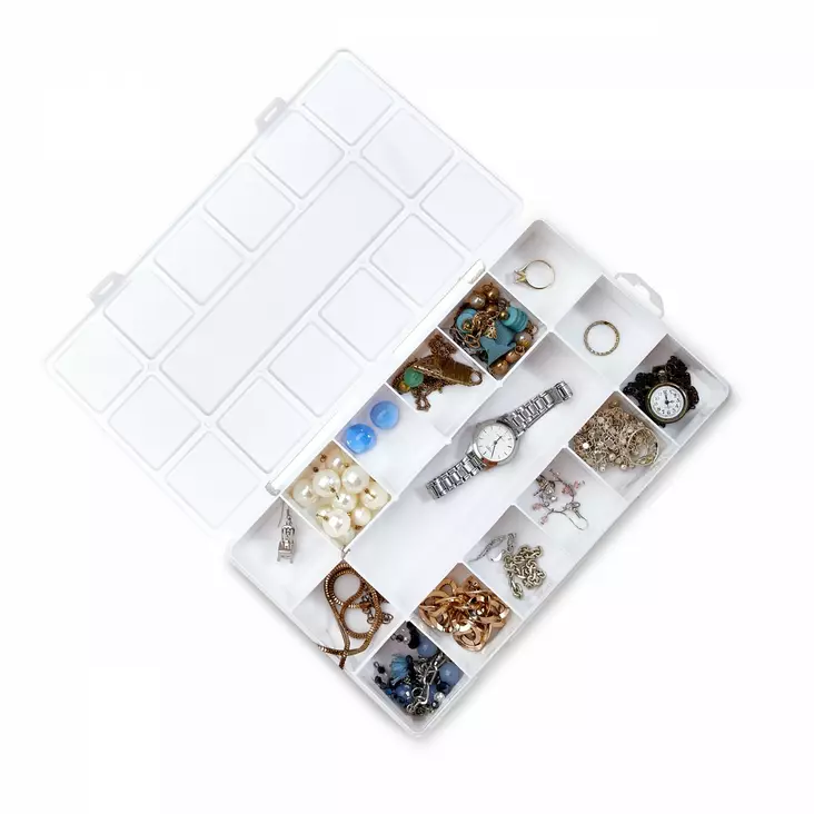 Dekorativ Box Aberto Design Jewellery Box Vit Polypropen 26x15x3,5 cm - Dekorationer, prydnadsföremål - 8684282435211 - 1