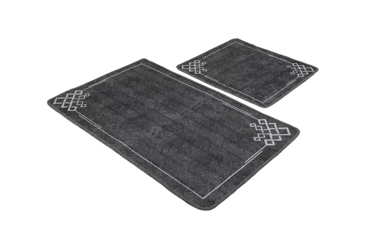 Badrumsmatta Set Mijölnir Flerfärgad 100% Polyester Antibakteriell Halkfri 50x60 cm & 60x100 cm - Badrumsmattor och våtrumsmattor - 8683342800921 - 1