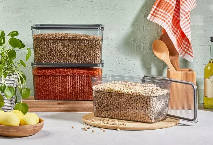 Förvaringslåda Set Hermia Transparent Plast 2 Delar - Matlådor och matförvaringsbehållare - 8684282826491 - 1