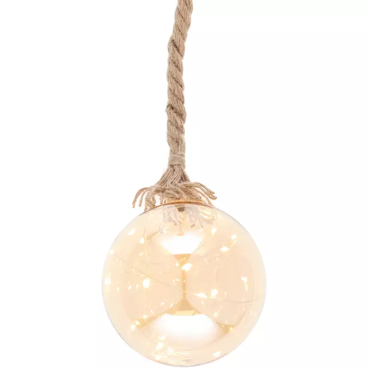 Glasboll 15 LED hamprep Finnlumor - Ljussmycken och ljusfigurer - 6410416081571 - 1