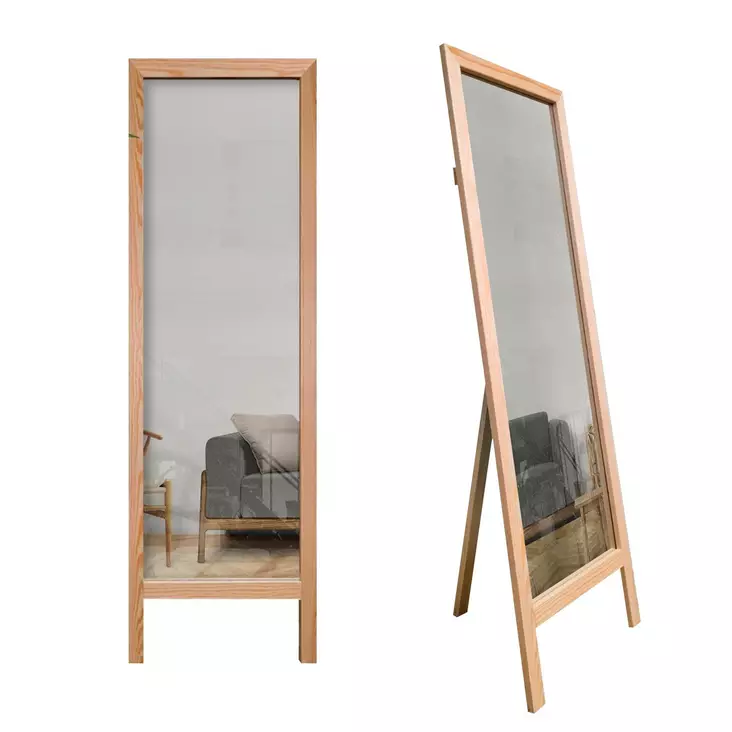 Golvspegel, naturvit, 45 x 145 cm, hållbar, mångsidig - Speglar - 8684282295631 - 1