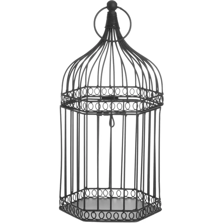 4Living Fågelbur Svart 20x20x41 cm - Dekorationer, prydnadsföremål - 6410413258471 - 1