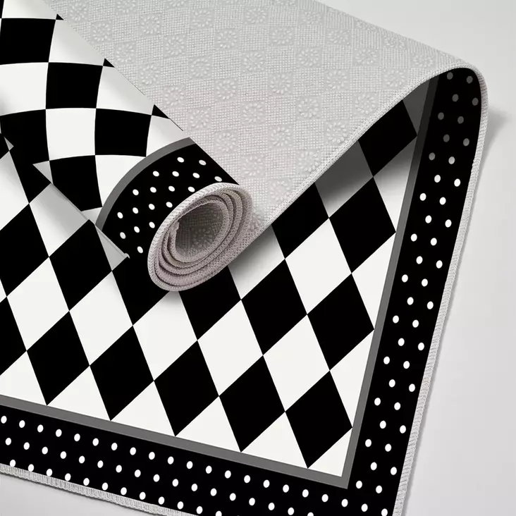 Badrumsmatta Set L'essentiel Svart Halkfri Antibakteriell Polyester 50x60 cm & 60x100 cm - Badrumsmattor och våtrumsmattor - 8683342421331 - 1