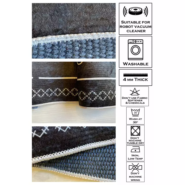 Matta (100 x 100), vit, 100 x 100 cm, slitstark, lättskött - Stora och medelstora mattor - 8683743501021 - 1