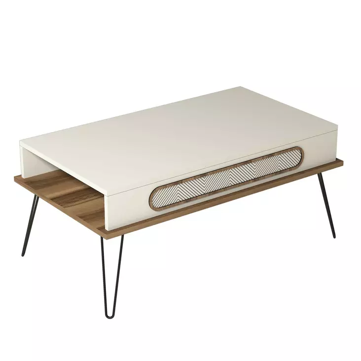 Soffbord Hanah Home Ekol Cream Spånskiva 105x45,8x56 cm - Soffbord - 8681875183801 - 1