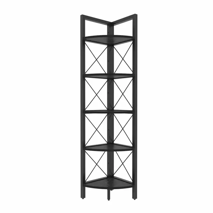 Bokhylla Hanah Home Remo Svart Spånskiva 30,5x33x160 cm - Bokhyllor - 8683743117161 - 1