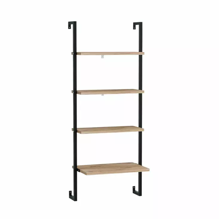 Vägghylla Hanah Home Masal? Brun Svart Spånskiva Metall 49x120x20 cm - Klädhängare - 8683342719421 - 1
