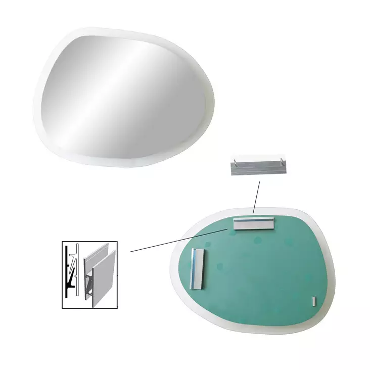 Spegel Hanah Home Aqua A342 Transparent Härdat Glas 75x55 cm - Speglar - 8682870860391 - 1
