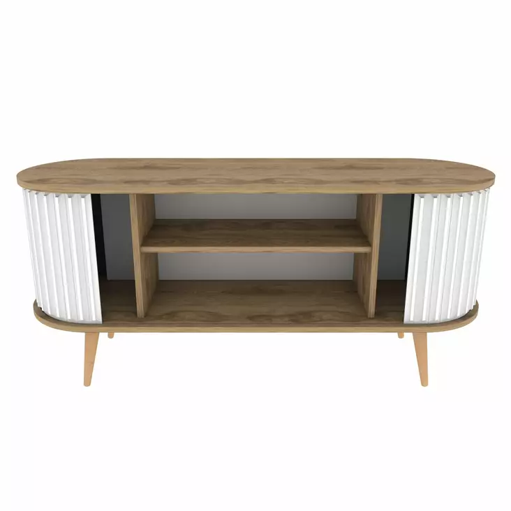 TV-bänk Hanah Home Stor Oud Oak Vit Spånskiva 140x43x64 cm - TV-bänkar - 8683743121731 - 1