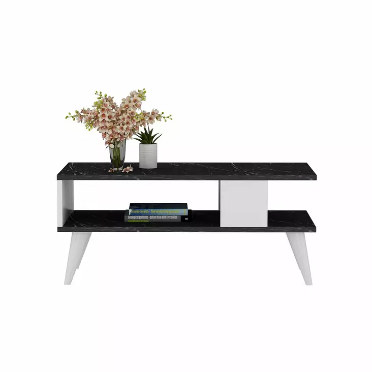 Soffbord Hanah Home Ayca Svart Vit Spånskiva 90x40x45 cm - Soffbord - 8683342946131 - 1