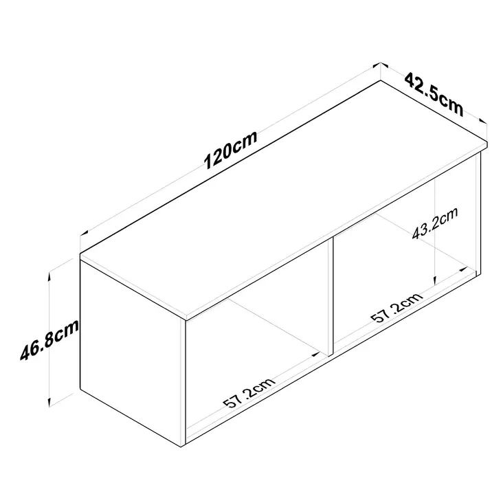 Förvaringsskåp Hanah Home BA120 Valnöt Spånskiva 120x46,8x42,5 cm - Skåp och byråer - 8683742031581 - 1