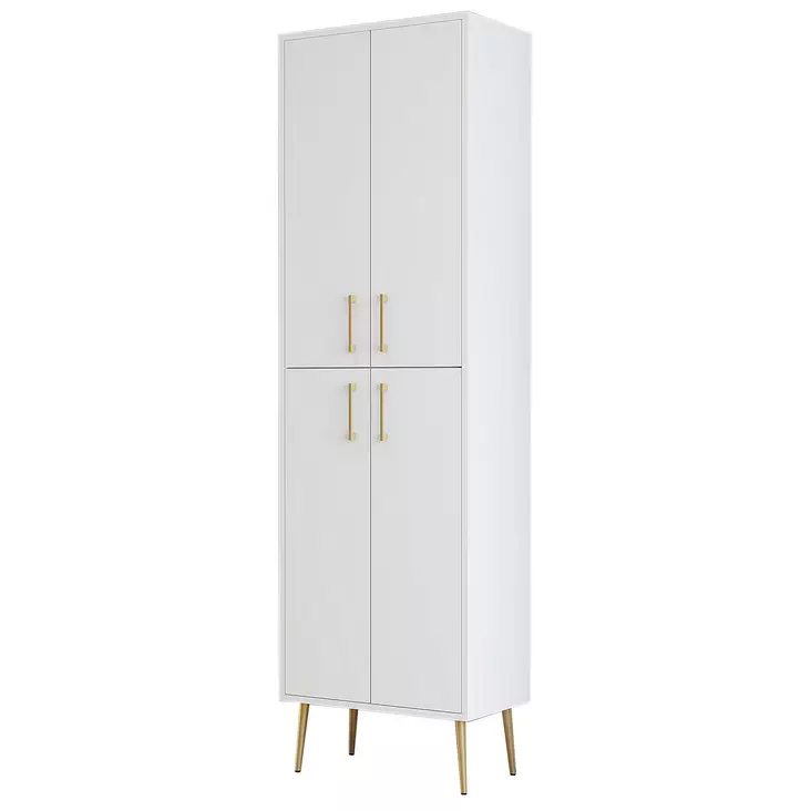 Förvaringsskåp Hanah Home Berlin A Vit Guld Spånskiva 60x202x35 cm - Skåp och byråer - 8684282465751 - 1