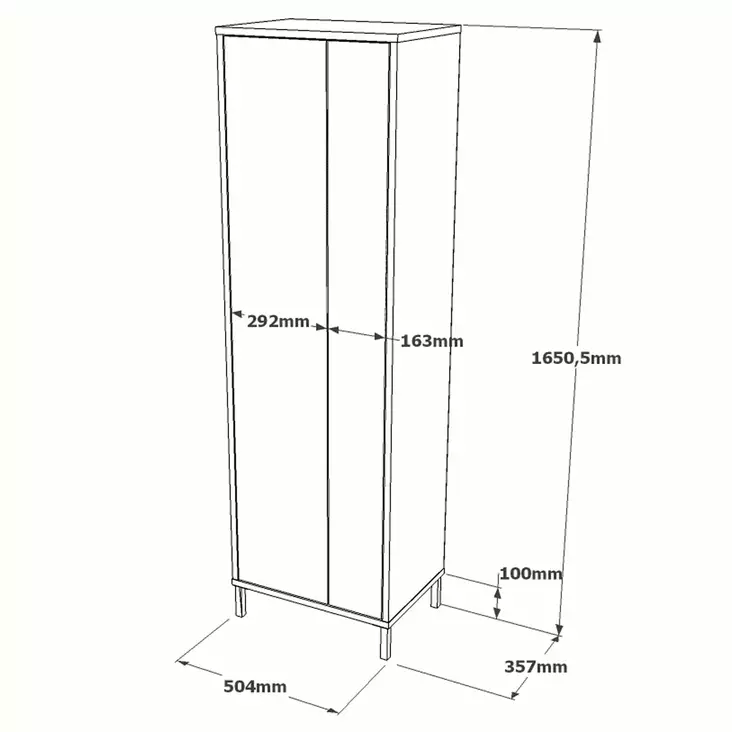 Förvaringsskåp Hanah Home Dy1-Wk Valnöt Vit Spånskiva 50,4x165x35,7 cm - Skåp och byråer - 8683342805421 - 1