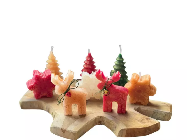 Doftljus Set Aberto Design Christmas Flerfärgad Soya 5x5x10 cm 8x7x2 cm 8x8x3 cm - Ljus och lyktor - 8684283434961 - 1