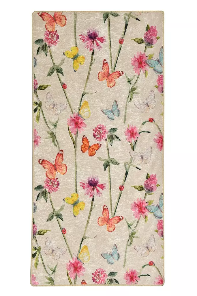 Gångmatta Conceptum Butterfly Flerfärgad Polyester 80x200 cm - Små mattor och gångmattor - 8681875593891 - 1