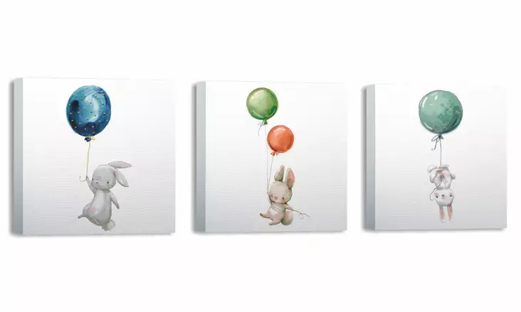 Canvastavla Wallity Flerfärgad Bomull/Polyester 30x30 cm 3 Delar - Tavlor och ramar - 8682870702721 - 1