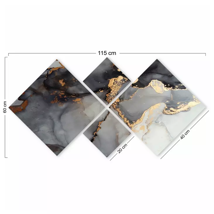 MDF-tavla Wallity Flerfärgad MDF 60x115 cm 4 Delar - Tavlor och ramar - 8683342619981 - 1