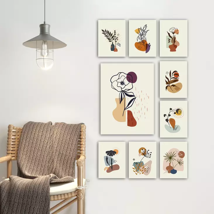 MDF-tavla Wallity Flerfärgad MDF 20x15 cm 8 Delar 30x40 cm 1 Delar 9 Delar - Tavlor och ramar - 8682870682221 - 1