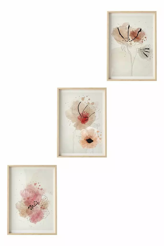 Inramad MDF-tavla Wallity Flerfärgad MDF 35x50 cm 3 Delar - Tavlor och ramar - 8684282340591 - 1