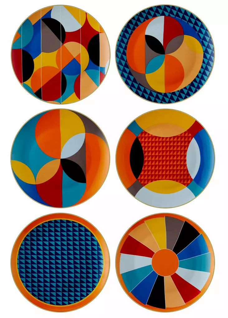 Serveringsfat Set Hermia Flerfärgad Porslin 6 Delar - Serveringsfat - 8684283782611 - 1