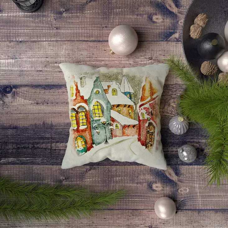 Kuddfodral Aberto Design NYXMAS069 Flerfärgad Polybomull 43x43 cm - Prydnadskuddar - 8683743249411 - 1