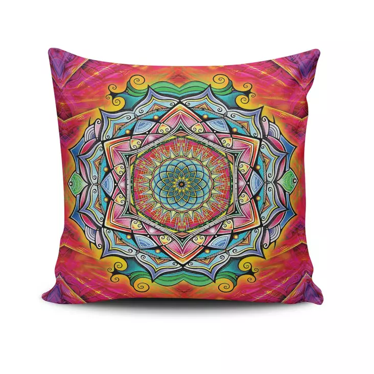 Kuddfodral Aberto Design Mandala Flerfärgad Bomull Polyester 43x43 cm - Prydnadskuddar - 8681181676721 - 1