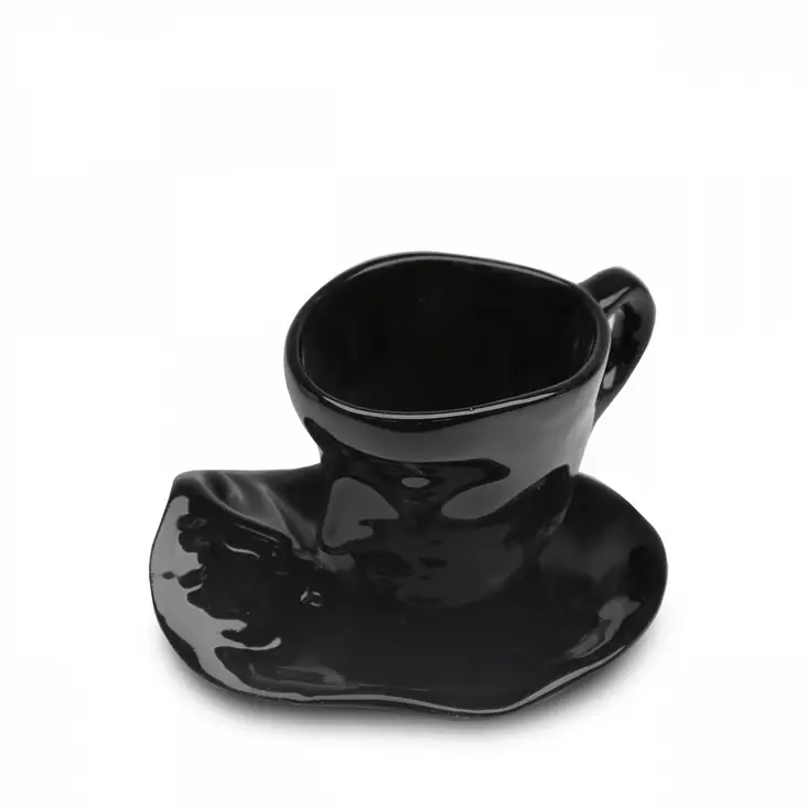 Muggset Aberto Design HMY6406 Svart Keramik 15 cm - Kaffe- och teserviser - 8684282137061 - 1