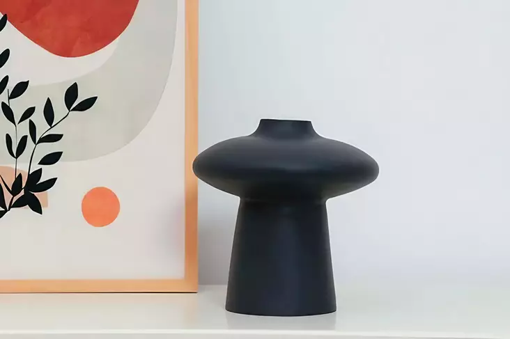 Vas Aberto Design CY0177 Svart Keramik 19x19x20 cm - Hängande blomkrukor och vaser - 8684282979661 - 1