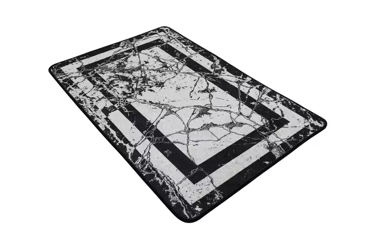 Badrumsmatta Mijölnir Svart Antibakteriell Halkfri 100% Polyester 70x120 cm - Badrumsmattor och våtrumsmattor - 8682870914971 - 1