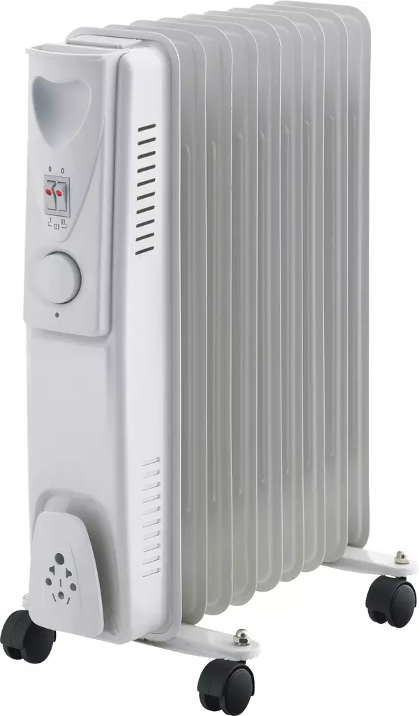 Nordland Oljefyllt element 2000W - 9 flänsar, på hjul - Värmefläktar och elradiatorer - 6438168121451 - 1