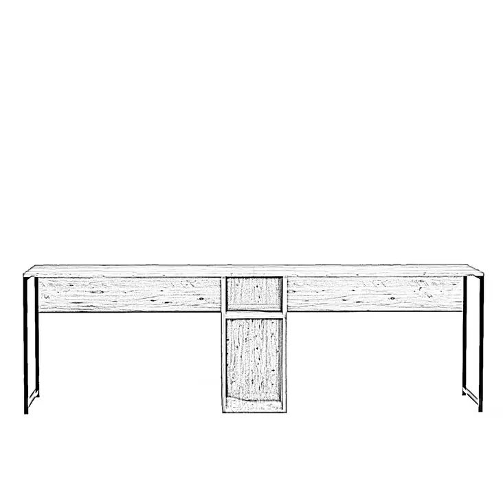 Skrivbord Hanah Home Ikili Calisma Masasi Ek Spånskiva 240x74x60 cm - Skrivbord - 8682870864191 - 1