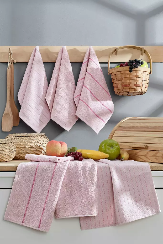 Handduksset (6 st), puder, 30 x 50 cm, mjuk, maskintvättbar - Handdukar - 8684283346301 - 1