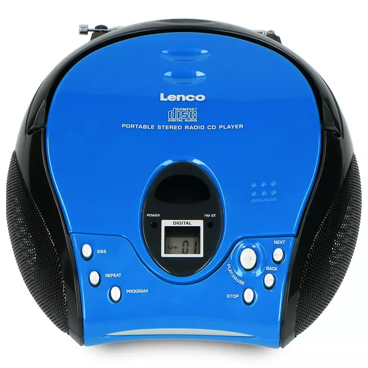 Portable stereo FM radio with CD player Blue / Black - Radioapparater - 8711902045021 - 10