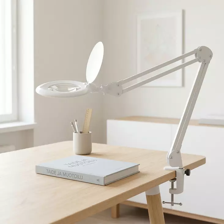 Bordslampa med förstoringsglas 12W LIVO - 3x glaslins USB-C - Golv- och bordslampor - 6418536040621 - 1