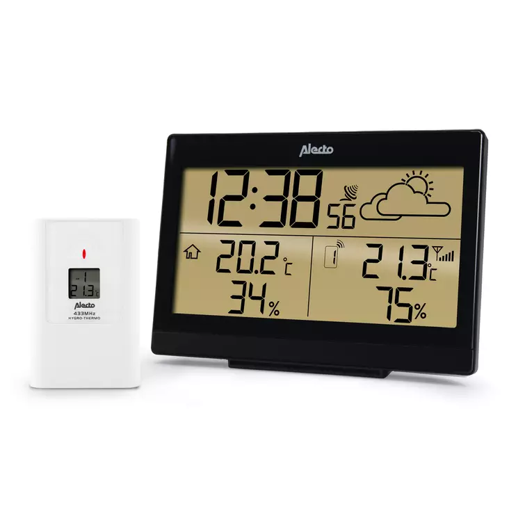 Väderstation med trådlös sensor Svart - Termometrar och väderstationer - 8712412571291 - 1
