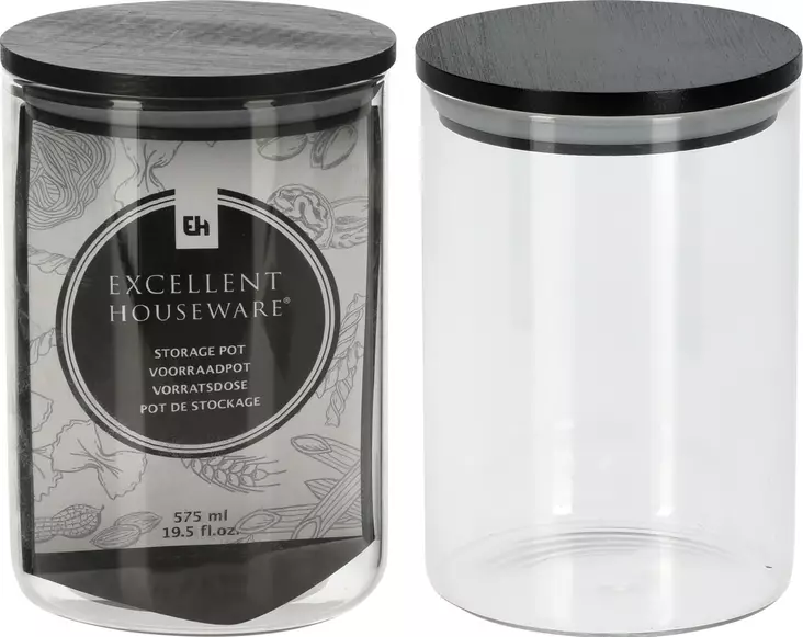 Förvaringsburkar 575ml bambulock med silikontätning - Matfrysning och konservering - 8719987907791 - 1